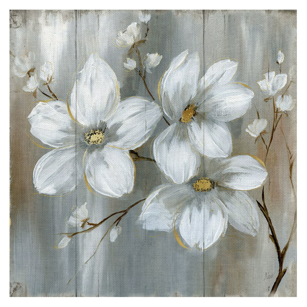 Global Gallery Danhui NAI Spring Blossoms Neutral II Giclee Stretched Canvas Artwork 24 x 12 